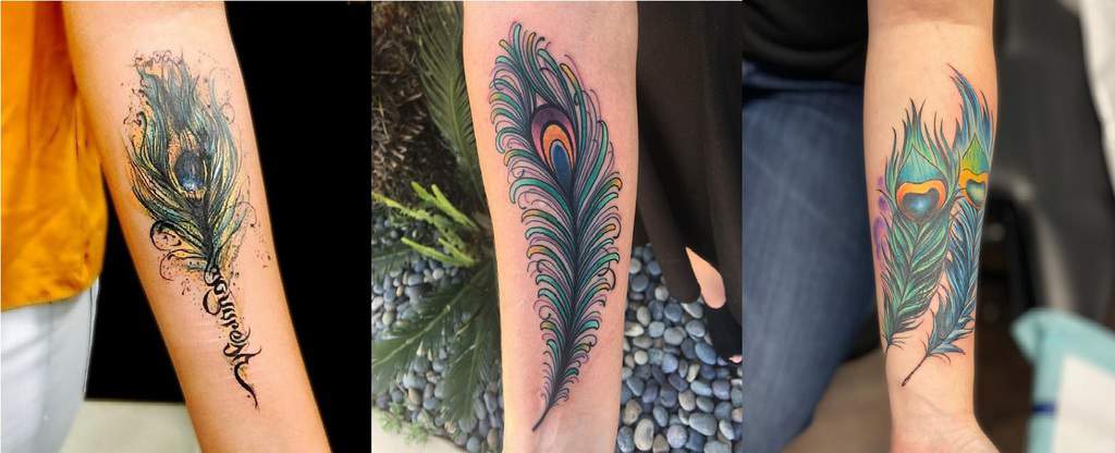 Peacock Feather Tattoo on Hand