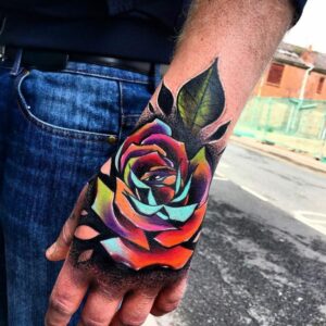 Rose Hand Tattoos for Men