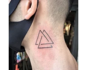 Triangle Tattoo on Neck