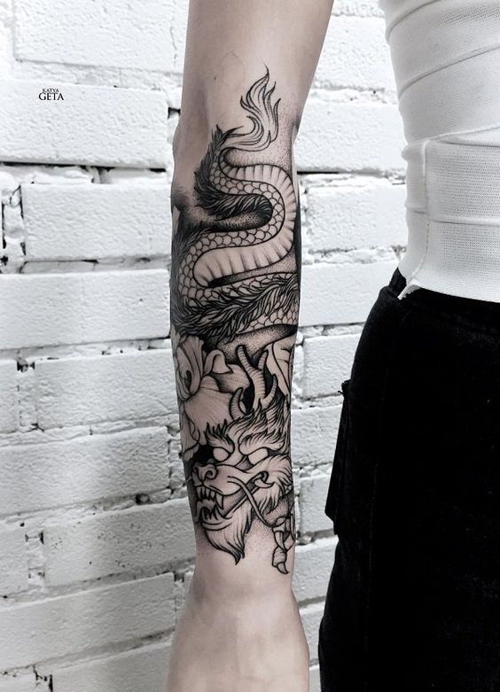 dragon forearm tattoos