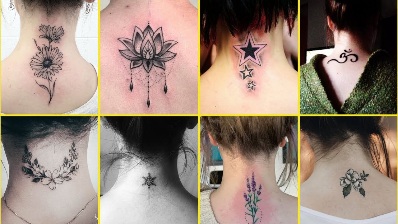 Back Neck Tattoo for Girl