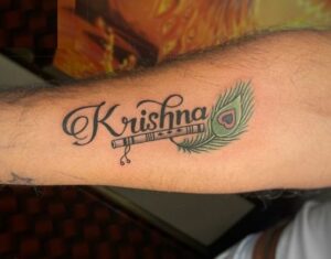 flute small krishna tattoo